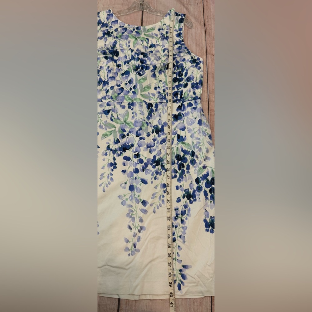 Talbots RSVP Classic Floral Watercolor Wisteria Sheath Dress Pretty Lavender 14 - Picture 5 of 6